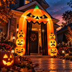 9.5FT Halloween Pumpkin Arch Inflatable with LED Lights