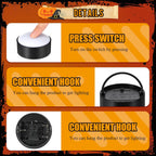 6 Pack Halloween Pumpkin LED Lights, Black,Warm Light