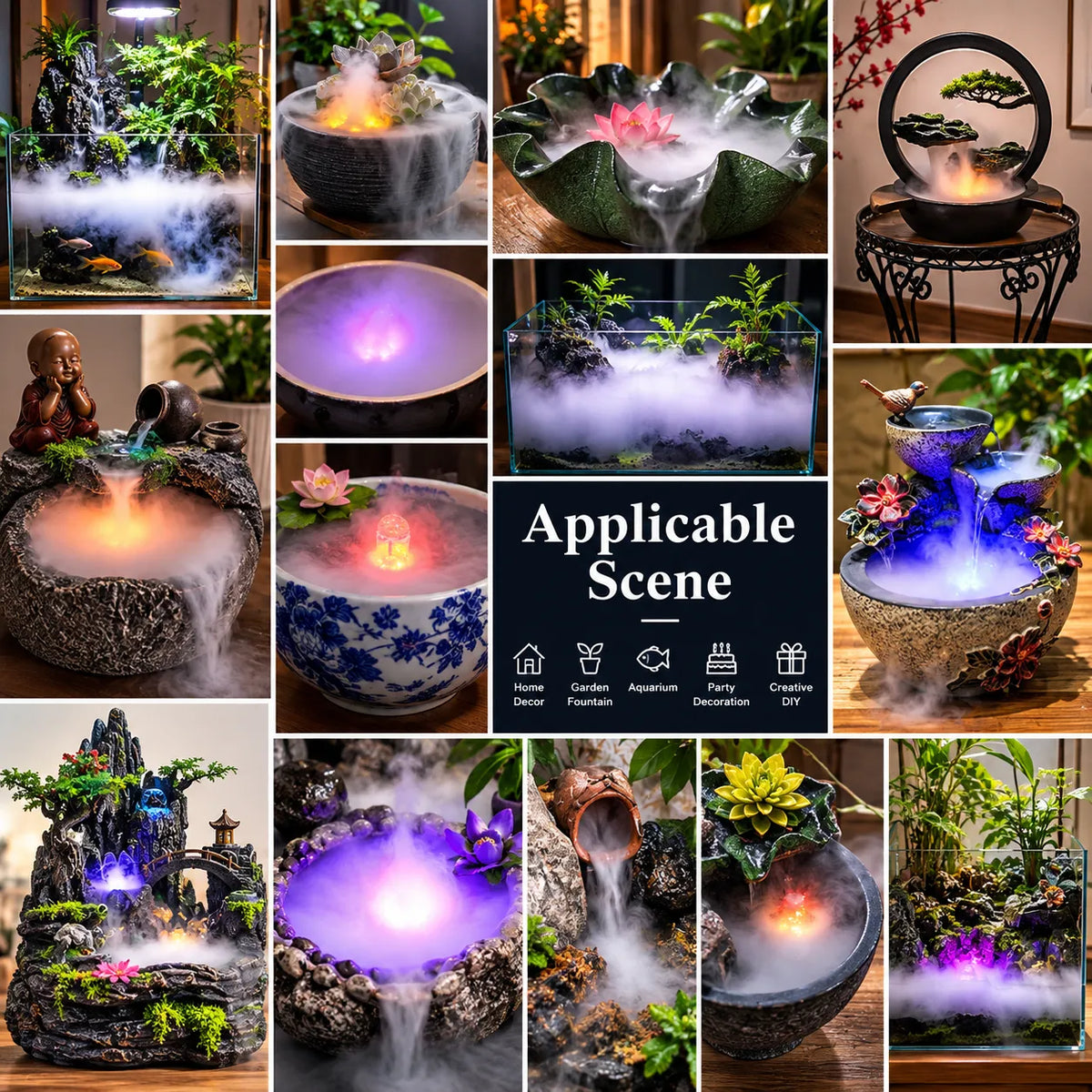 LED Halloween Fog Mist Maker with Color Changing Lights