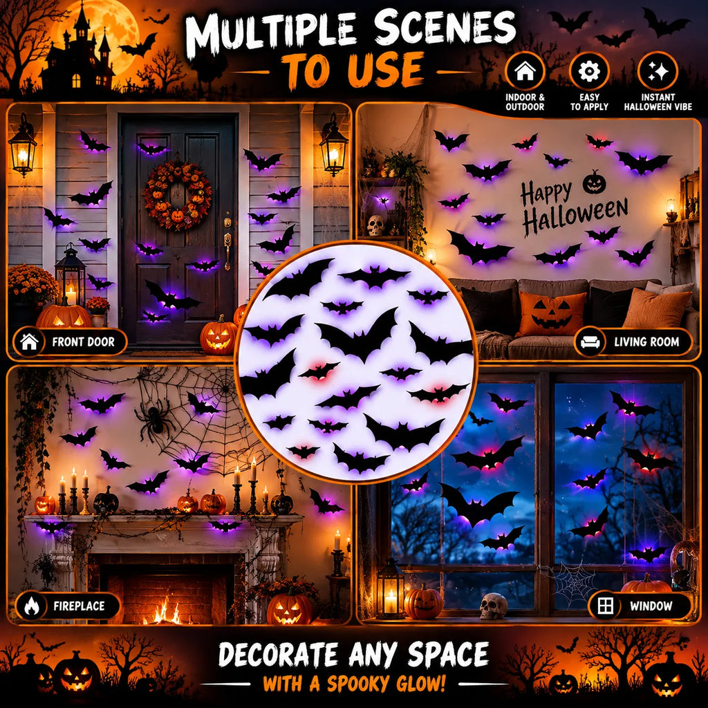 36 Pack Halloween Bats Wall Decor Halloween Decorations Indoor