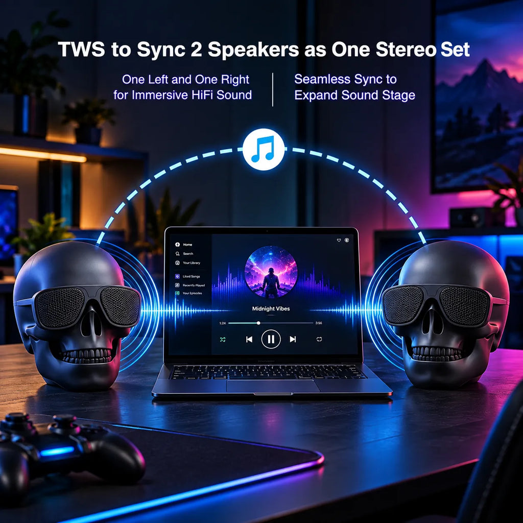 Skull Design Bluetooth Speaker with FM and TF Card Slot
