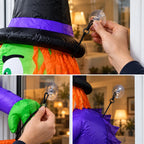 3.5FT Halloween Window Witch Inflatable with LED Lights