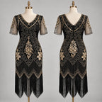 1920s Black & Gold Flapper Dress | Gatsby Party Dress