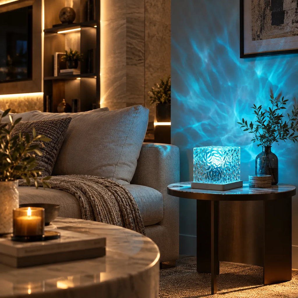 Dynamic Water Ripple LED Night Light with 16 Colors and Remote Control