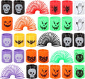 36PCS Halloween Coil Springs for Kids - Assorted Halloween Theme Pattern and Colors, Halloween Toys Party Favors Halloween Treat Bags Gifts