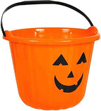 Orange Jack-O-Lantern Plastic Bucket (6.5" X 8.75") – 1 Piece - Vibrant Halloween Pail, Bold & Bright – Perfect for Trick-Or-Treating, Candy Storage & Spooky Home Décor