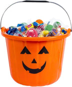 Orange Jack-O-Lantern Plastic Bucket (6.5" X 8.75") – 1 Piece - Vibrant Halloween Pail, Bold & Bright – Perfect for Trick-Or-Treating, Candy Storage & Spooky Home Décor