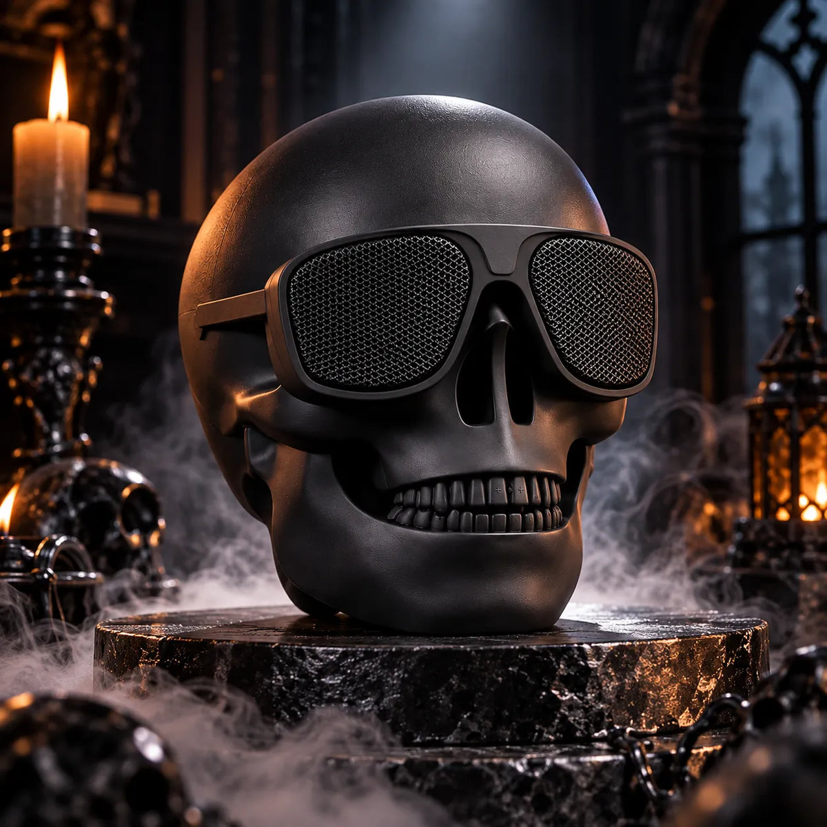 Skull Design Bluetooth Speaker with FM and TF Card Slot