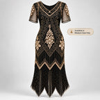 1920s Black & Gold Flapper Dress | Gatsby Party Dress