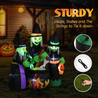 6FT High Halloween Inflatables Outdoor Decorations, Blow up Scary 3 Witches Halloween Yard Decorations, Built-In LED Lights Décor for Indoor Home Party Garden Lawn Store