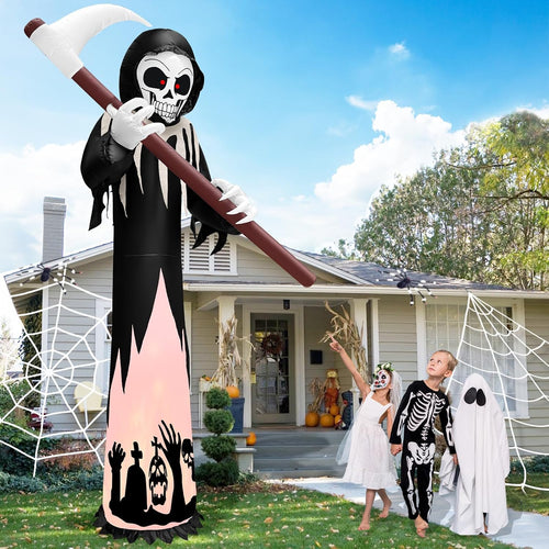 12FT Tall Halloween Inflatables Outdoor Decorations Grim Reaper Ghost