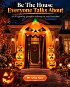 9.5FT Halloween Pumpkin Arch Inflatable with LED Lights