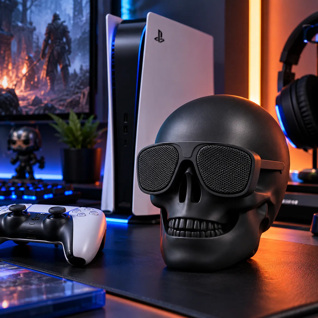 Skull Design Bluetooth Speaker with FM and TF Card Slot