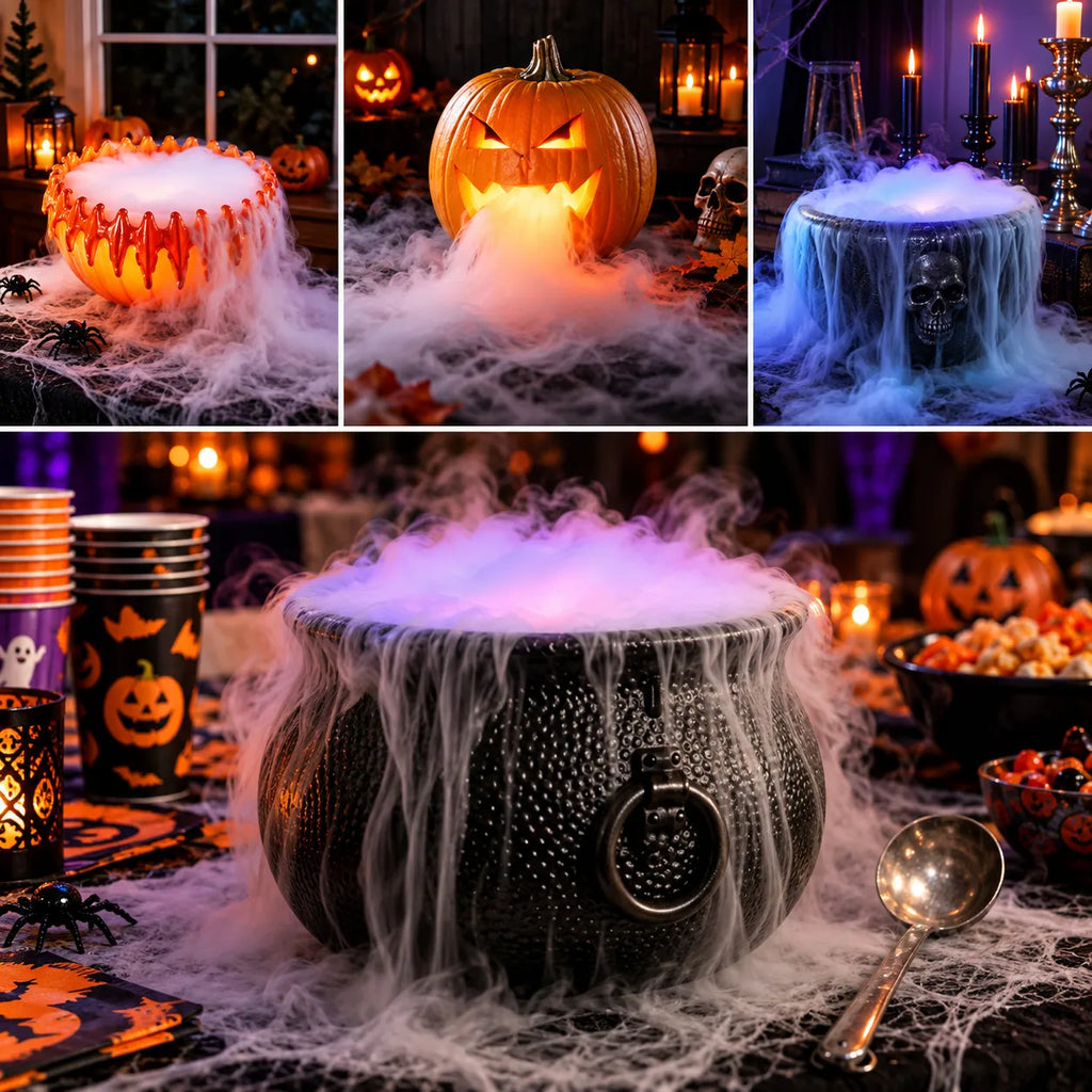 LED Halloween Fog Mist Maker with Color Changing Lights