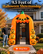 9.5FT Halloween Pumpkin Arch Inflatable with LED Lights