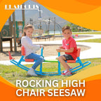 Double Rocking Seesaw – 2-Seater Teeter Totter for Kids Ages 3-5 – Outdoor Ride-On Playground Toy for Two Children – Durable Steel Rocking Chair Seesaw for Backyard Fun