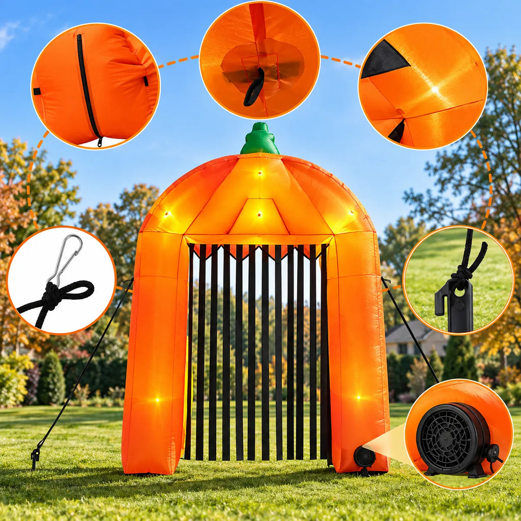 9.5FT Halloween Pumpkin Arch Inflatable with LED Lights