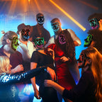 Creepy LED Halloween Mask - Voice-Activated Flashing Lights, 5 Modes, Glow-In-Dark Scary Mask for Parties & Haunted Events
