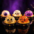 Summerween Halloween Ghost Dumpling Squishy,Glowing Dumpling Mystery Box Squishy Toys Cottagecore Fall Small Surprise Gift,Silent Desktop Stress Relief Ornament Office Desk Seasonal Calming Decor