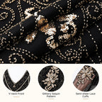 1920s Black & Gold Flapper Dress | Gatsby Party Dress