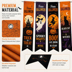 Halloween Decorations - 4 PCS Vertical Happy Halloween Hanging Banners