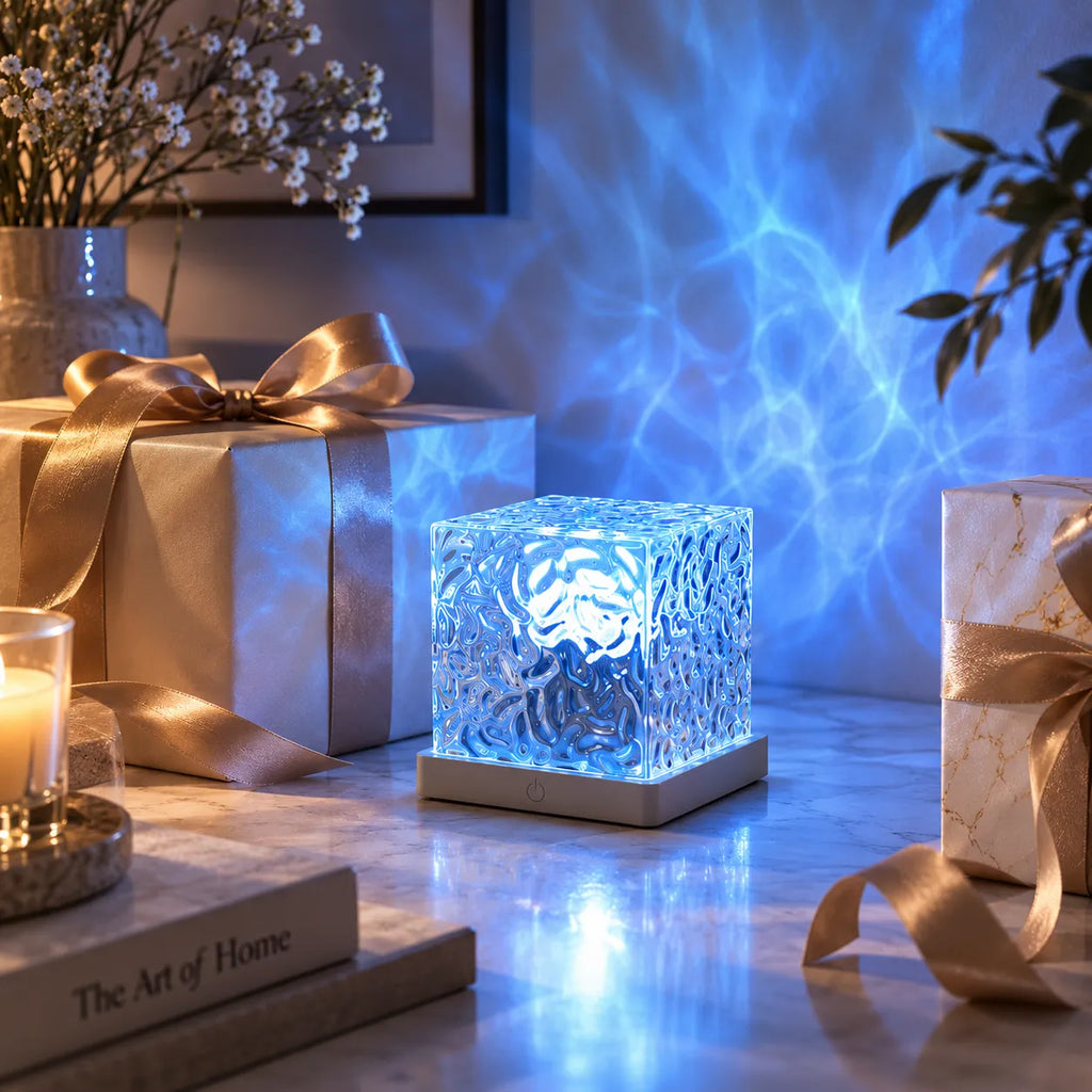 Dynamic Water Ripple LED Night Light with 16 Colors and Remote Control