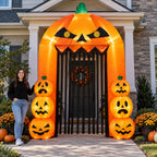 9.5FT Halloween Pumpkin Arch Inflatable with LED Lights