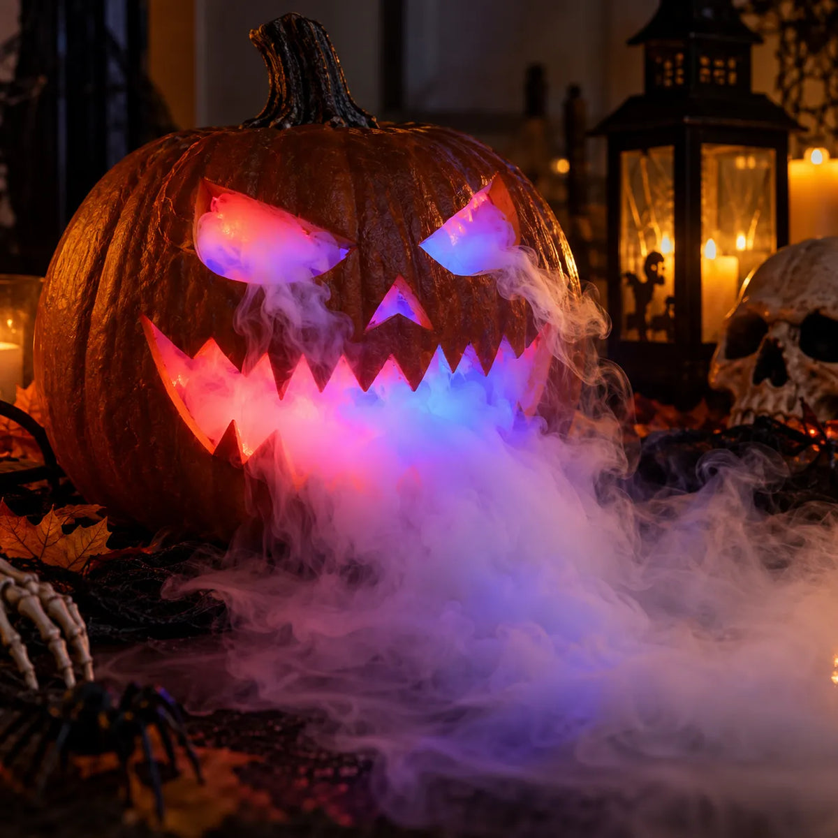 LED Halloween Fog Mist Maker with Color Changing Lights