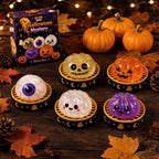 Summerween Halloween Ghost Dumpling Squishy,Glowing Dumpling Mystery Box Squishy Toys Cottagecore Fall Small Surprise Gift,Silent Desktop Stress Relief Ornament Office Desk Seasonal Calming Decor