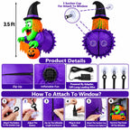 3.5FT Halloween Window Witch Inflatable with LED Lights