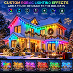 150FT Permanent Outdoor Lights Smart RGB Eave Lights with App and Voice Control