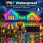 150FT Permanent Outdoor Lights Smart RGB Eave Lights with App and Voice Control