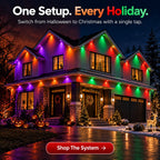 150FT Permanent Outdoor Lights Smart RGB Eave Lights with App and Voice Control