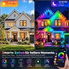 150FT Permanent Outdoor Lights Smart RGB Eave Lights with App and Voice Control