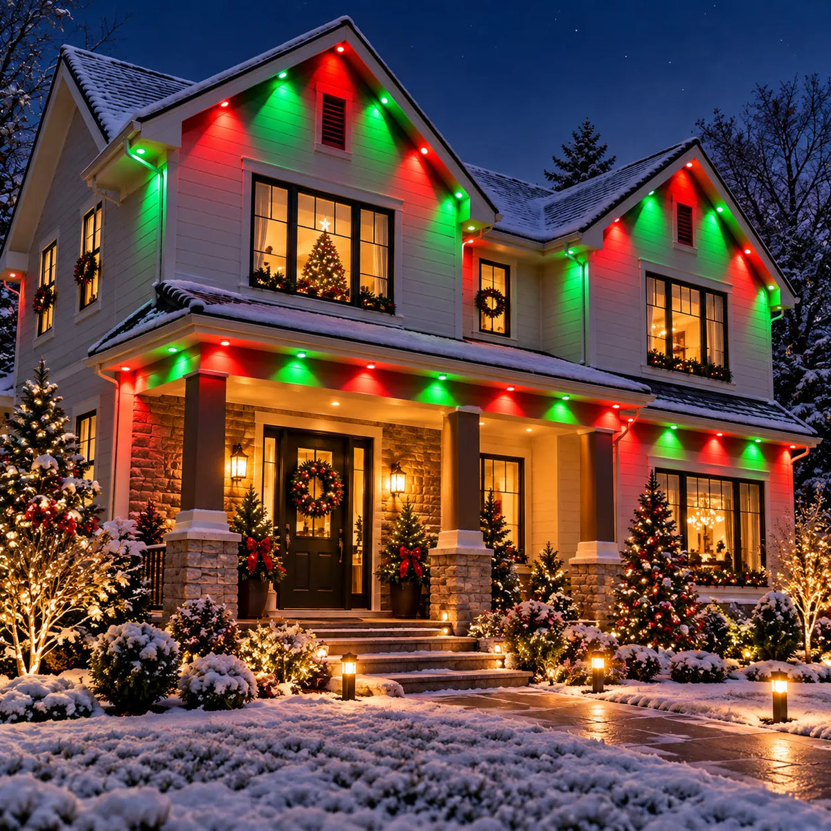 150FT Permanent Outdoor Lights Smart RGB Eave Lights with App and Voice Control