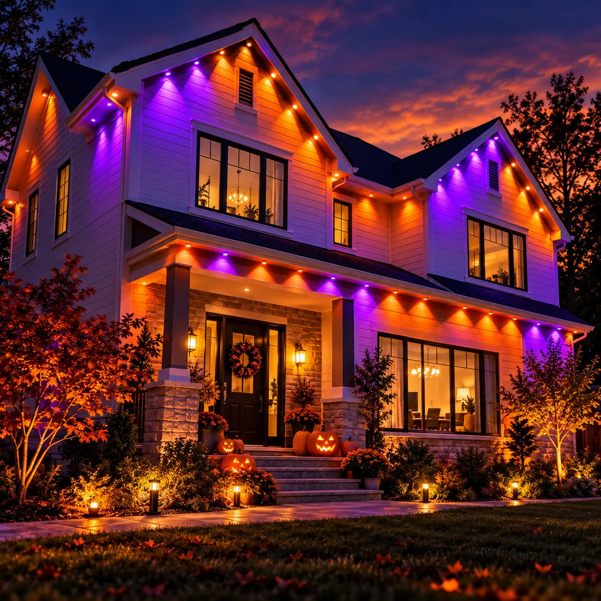 150FT Permanent Outdoor Lights Smart RGB Eave Lights with App and Voice Control