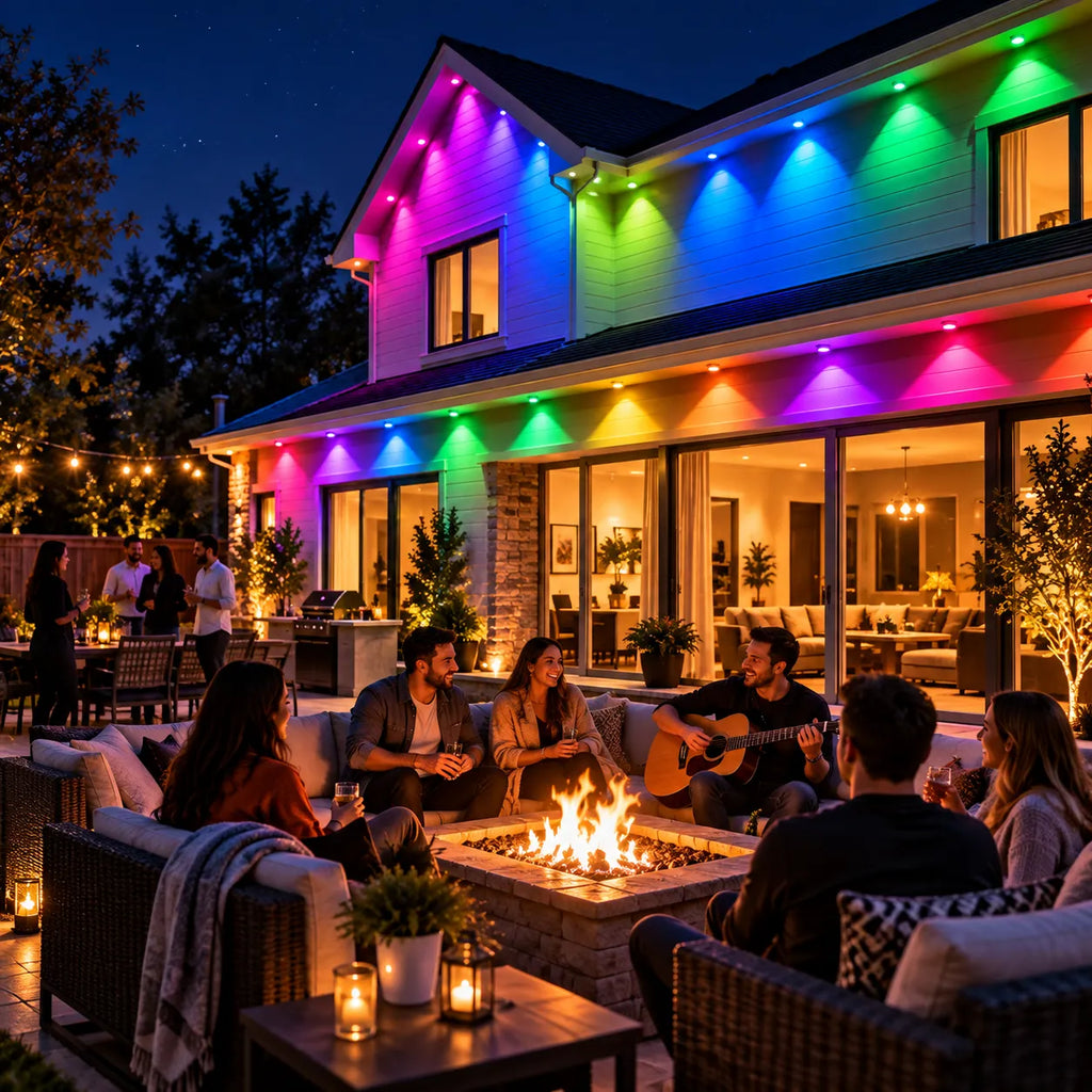 150FT Permanent Outdoor Lights Smart RGB Eave Lights with App and Voice Control