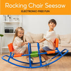 Double Rocking Seesaw – 2-Seater Teeter Totter for Kids Ages 3-5 – Outdoor Ride-On Playground Toy for Two Children – Durable Steel Rocking Chair Seesaw for Backyard Fun
