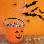 Orange Jack-O-Lantern Plastic Bucket (6.5" X 8.75") – 1 Piece - Vibrant Halloween Pail, Bold & Bright – Perfect for Trick-Or-Treating, Candy Storage & Spooky Home Décor