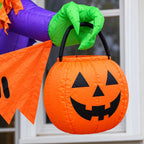 3.5FT Halloween Window Witch Inflatable with LED Lights