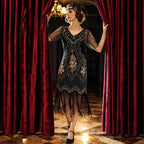 1920s Black & Gold Flapper Dress | Gatsby Party Dress