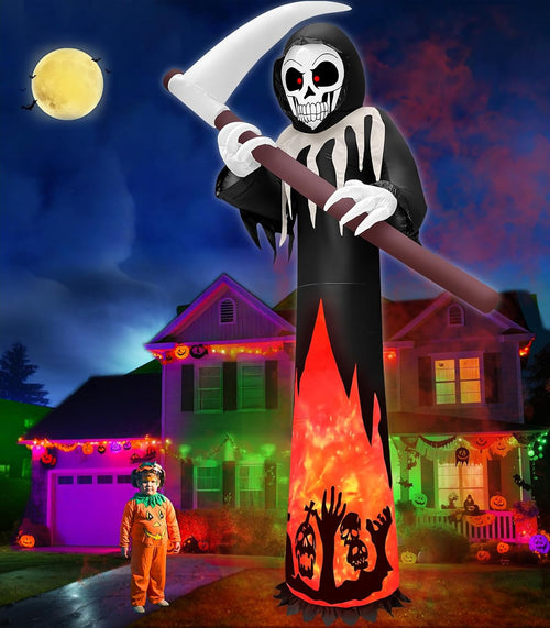 12FT Tall Halloween Inflatables Outdoor Decorations Grim Reaper Ghost