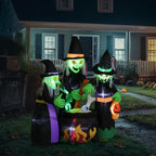 6FT High Halloween Inflatables Outdoor Decorations, Blow up Scary 3 Witches Halloween Yard Decorations, Built-In LED Lights Décor for Indoor Home Party Garden Lawn Store
