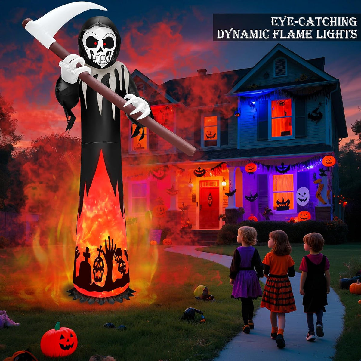 12FT Tall Halloween Inflatables Outdoor Decorations Grim Reaper Ghost