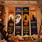 Halloween Decorations - 4 PCS Vertical Happy Halloween Hanging Banners