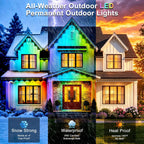 150FT Permanent Outdoor Lights, IP67 Waterproof Smart RGB+IC Wall-Washing Eaves Lights with App & Voice Control, Millions of Colors, Customizable DIY Scenes for House, Holiday, Patio