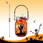Halloween Craft Kit for Kids, 12 Pcs Glass Mason Jar with Accessories for DIY Lantern Jar, Halloween Art & Craft Party Supplies, Halloween Art Activities, Crafts and Arts Party Supplies