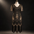 1920s Black & Gold Flapper Dress | Gatsby Party Dress