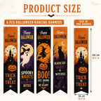 Halloween Decorations - 4 PCS Vertical Happy Halloween Hanging Banners