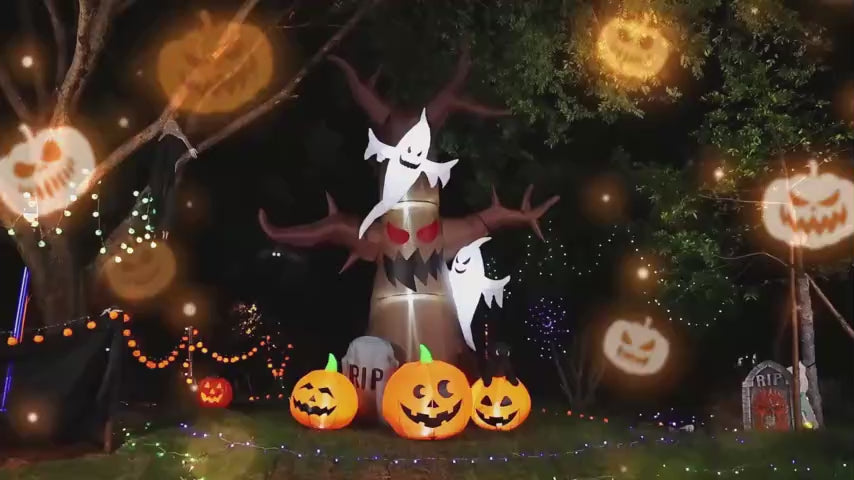 11.8FT Halloween Scary Tree Inflatable with LED Lights